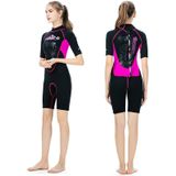 SLINX 1104 3mm Neoprene Super Elastic Wear-resistant Warm U-splicing Wet Short-sleeved One-piece Wetsuit for Women  Size: S