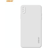 ENKAY ENK-PC071 Hat-Prince Liquid Silicone Straight Edge Shockproof Protective Case For iPhone XS / X(White)