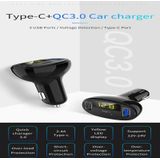 C02 Car Power Adapter in-car Phone Charger Type-C Fast Charger QC3.0 Dual USB Ports DC5V 2.4A 12V 24V Cigarette Lighter Power Supply