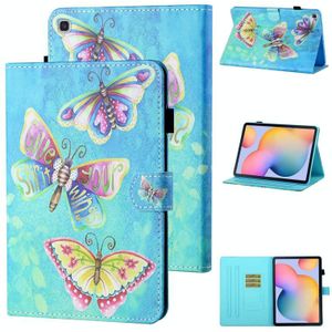 Voor Samsung Galaxy Tab A7 Lite 8.7  T220 Gekleurde Tekening Stitching Horizontale Flip Leren Case met Houder & Card Slot (kleurrijke vlinders)