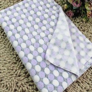 Soft Flannel Pet Blanket Dots Printed Breathable Bed Mat Warm Pet Sleeping Cushion Cover for Pet Dog Cat  Size:L(Purple)