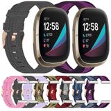 Voor Fitbit Sense nylon geweven canvas horlogeband