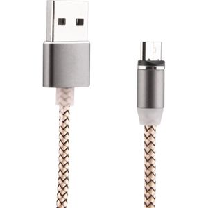 360 Degree Rotation 1m Weave Style Micro USB to USB 2.0 Strong Magnetic Charger Cable with LED Indicator  For Samsung  HTC  LG  Sony  Huawei  Lenovo  Xiaomi and other Smartphones(Gold)