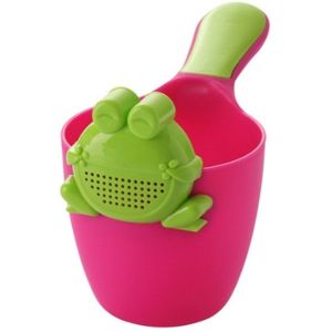 Baby Shampoo Cup Baby Shower Spoon(Rose Red + Green Frog)