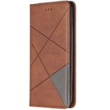 Rhombus Texture Horizontal Flip Magnetic Leather Case with Holder & Card Slots & Wallet For iPhone 6 Plus & 6s Plus(Brown)