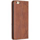 Rhombus Texture Horizontal Flip Magnetic Leather Case with Holder & Card Slots & Wallet For iPhone 6 Plus & 6s Plus(Brown)
