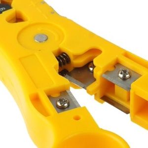 Multi-function Coaxial Cable / Network Cable / Phone Line / Flat Cable Stripper(Yellow)