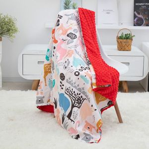 Cotton Cartoon Baby Comforting Quilt Washable Trolley Cover Blanket(Animal World)