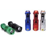 2 PCS Mini Zoom LED Flashlight Dual-Purpose Retractable Flashlight(Silver)