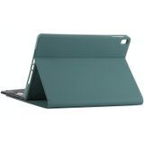 TG97BC Detachable Bluetooth Black Keyboard + Microfiber Leather Protective Case for iPad 9.7 inch  with Touch Pad & Pen Slot & Holder(Dark Green)