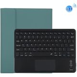TG97BC Detachable Bluetooth Black Keyboard + Microfiber Leather Protective Case for iPad 9.7 inch  with Touch Pad & Pen Slot & Holder(Dark Green)