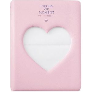 Hollow Heart 64 Pockets Photo Book Album Name Card Holder for Fujifilm Instax Mini 8 /7s /70 /25 /50s /90(Pink)