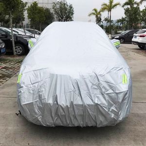 PVC Anti-Dust Sunproof SUV Car Cover with Warning Strips  Fits Cars up to 5.1m(199 inch) in Length