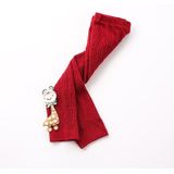 Children Pantyhose Knit Cotton Cartoon Girl Tights Baby Cropped Pants Socks Size: M 1-2 Years Old(Wine Red)