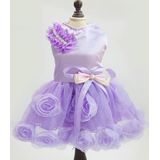 Pet Clothes Dog Spring Summer Thin Dress Rose Dress  Size: L(Purple)