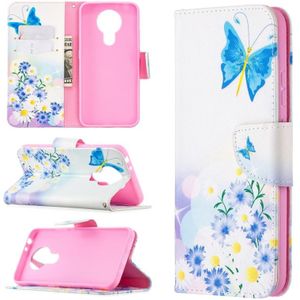 For Nokia 3.4 Colored Drawing Pattern Horizontal Flip Leather Case with Holder & Card Slots & Wallet(Butterflies Love Flower)