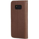 For Galaxy S8+ Solid Color Horizontal Flip Protective Case with Holder & Card Slots & Wallet & Photo Frame & Lanyard(Brown)