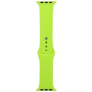 For Apple Watch Series 6 & SE & 5 & 4 40mm / 3 & 2 & 1 38mm Silicone Watch Replacement Strap  Short Section (Female)(Fluorescent Green)