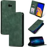 Retro Skin Feel Business Magnetic Horizontal Flip Leather Case for Samsung Galaxy J4 Plus 2018 & J4 Prime(Army Green)