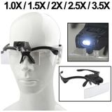 Multi-functional 1.0X / 1.5X / 2.0X / 2.5X / 3.5X Magnifier Glasses with 2-LED Lights  Random Color Delivery