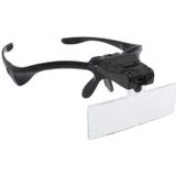 Multi-functional 1.0X / 1.5X / 2.0X / 2.5X / 3.5X Magnifier Glasses with 2-LED Lights  Random Color Delivery