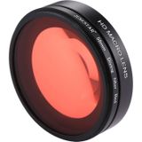 58mm 16X Macro Lens + Red Diving Lens Filter with Lens Cover + Lens Filter Ring Adapter + String + Cleaning Cloth for GoPro HERO6 /5 Dive Housing