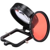 58mm 16X Macro Lens + Red Diving Lens Filter with Lens Cover + Lens Filter Ring Adapter + String + Cleaning Cloth for GoPro HERO6 /5 Dive Housing