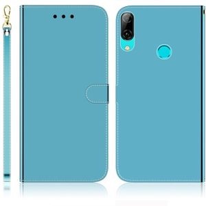 For Huawei P Smart (2019) Imitated Mirror Surface Horizontal Flip Leather Case with Holder & Card Slots & Wallet & Lanyard(Blue)
