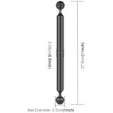 PULUZ 11 inch 27.9cm Length 20.8mm Diameter Dual Balls Carbon Fiber Floating Arm  Ball Diameter: 25mm(Black)