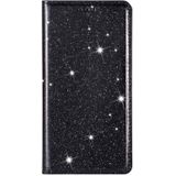 For Samsung Galaxy Note 10 Ultrathin Glitter Magnetic Horizontal Flip Leather Case with Holder & Card Slots(Black)