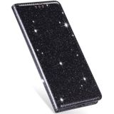 For Samsung Galaxy Note 10 Ultrathin Glitter Magnetic Horizontal Flip Leather Case with Holder & Card Slots(Black)