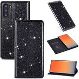 For Samsung Galaxy Note 10 Ultrathin Glitter Magnetic Horizontal Flip Leather Case with Holder & Card Slots(Black)