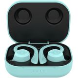 T20 TWS Bluetooth Hooks Wireless Sports Headphones with Charging Box IPX6 Waterproof Noise-cancelling Earphones(Blue)