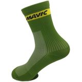 2 Pairs Sport Breathable  Outdoor Road Bicycle Racing Cycling Sport Socks  Free Size(Army Green)