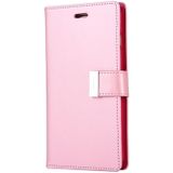 MERCURY GOOSPERY RICH DIARY for iPhone 8 Plus & 7 Plus  PU + TPU Crazy Horse Texture Horizontal Flip Leather Case with Card Slots & Wallet(Pink)