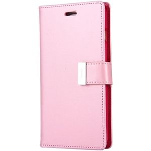MERCURY GOOSPERY RICH DIARY for iPhone 8 Plus & 7 Plus  PU + TPU Crazy Horse Texture Horizontal Flip Leather Case with Card Slots & Wallet(Pink)