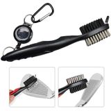 2 PCS Golf Club Brush Ball Slot Cleaning Brush Cleaning Set(Black)