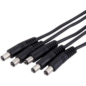 1 Female to 5 Male Plug 5.5 x 2.1mm DC Power Cable(Black)