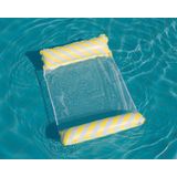 Inflatable Recliner On Water Foldable Backrest Floating Bed Inflatable Floating Row  Style? Diagonal Stripes (Yellow)