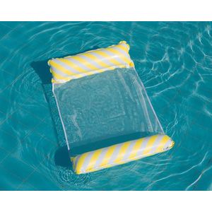 Inflatable Recliner On Water Foldable Backrest Floating Bed Inflatable Floating Row  Style? Diagonal Stripes (Yellow)