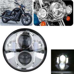 5.75 inch DC12V 6000K-6500K 40W Car LED Headlight for Harley(Silver)
