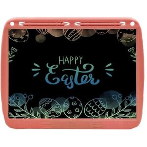 15inch Charging Tablet Doodle Message Double Writing Board LCD Children Drawing Board  Specification: Colorful Lines (Pink)