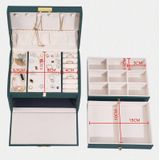 Three-Layer Leather Drawer Type Jewelry Storage Box Earrings Box With Lock(Creamy White)