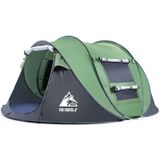 Hewolf 1766 Outdoor Automatic Windproof Quick-Opening Tent Camping Sunscreen Tent For 4-5 People (Army Green)