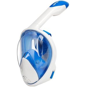 COPOZZ Snorkeling Mask Full Dry Snorkel Swimming Equipment  Size: L(White Blue)