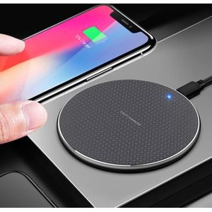 K8 10W Universal Aluminum Alloy Mobile Phone Wireless Charger  Specification:with 1m Cable(Black)
