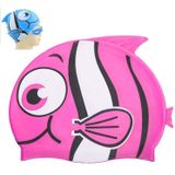 Ear Protection Small Fish Pattern Diving Cap Children Silicone Swimming Cap(D)