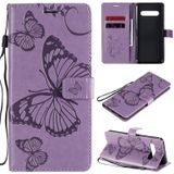 For LG V60 3D Butterflies Embossing Pattern Horizontal Flip Leather Case with Holder & Card Slot & Wallet(Purple)