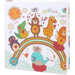 6 Inch 600 Sheets Plug-In Photo Album Large Capacity Baby Album Book(Colorful Park)