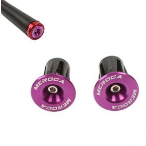 8 PCS MEROCA Mountain Bike Expansion Lock Bar Plug Road Bike Bicycle Bar Plug End Cover  Color:Purple